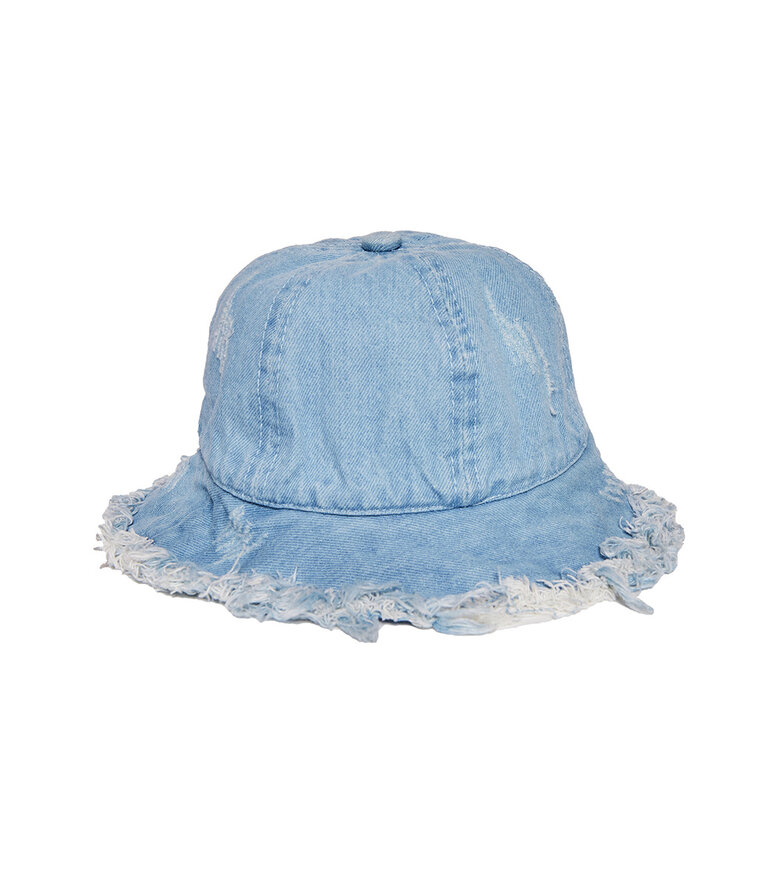 HEADSTER KIDS Chapeau Cloche Raw edge Brume Bleu