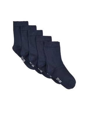 MINYMO Bas hauteur cheville 5 paires Marine