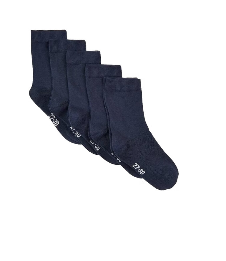 MINYMO Enfants - Bas hauteur cheville 5 paires Marine