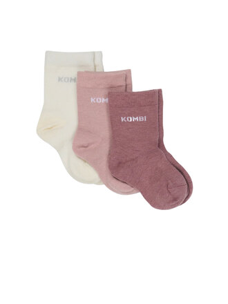 KOMBI Bébés - Paquet de 3 chaussettes en laine mérinos