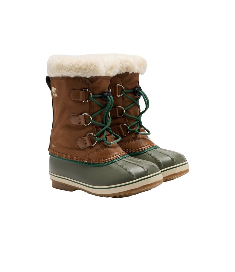 SOREL Enfants Yoot PAC Nylon Botte d'hiver  Tan / Vert Pierre