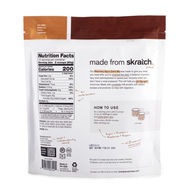 Skratch Labs - Sport Vegan Recovery Drink Mix: Chocolate
