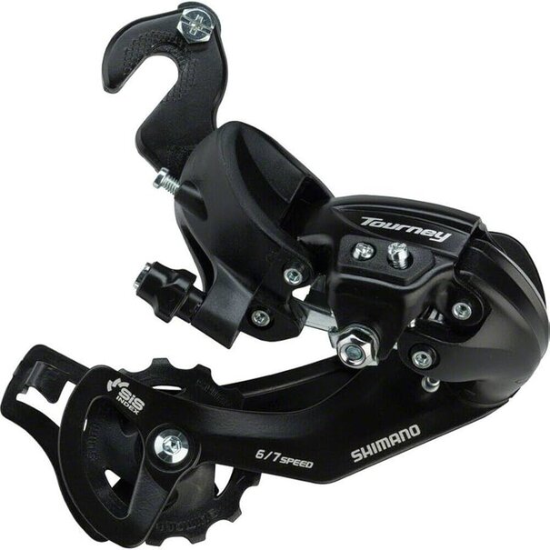 Shimano Shimano, Tourney RD-TY300, Rear Derailleur, Speed: 6/7, Cage: Long, Black, With BMX/Track style dropout adapter