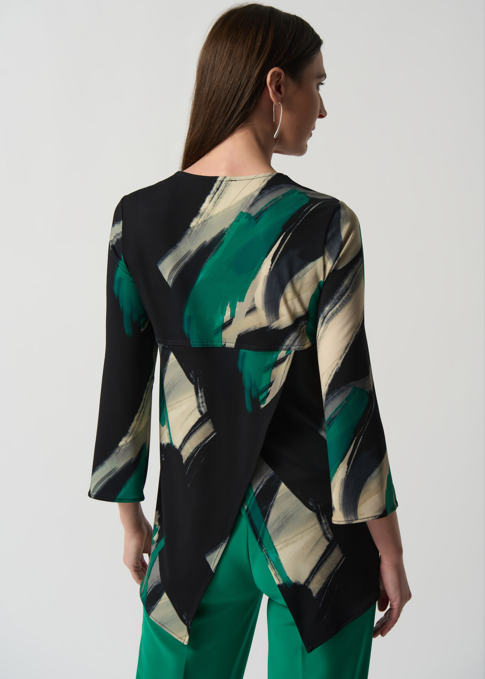 Joseph Ribkoff Emerald Green Brushstrokes Top