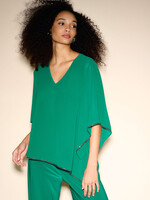 Joseph Ribkoff Green Chiffon Overlay Top