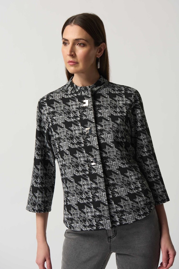 Houndstooth Jacket Addicted Chic   Joseph Ribkoff Houndstooth Jacket 