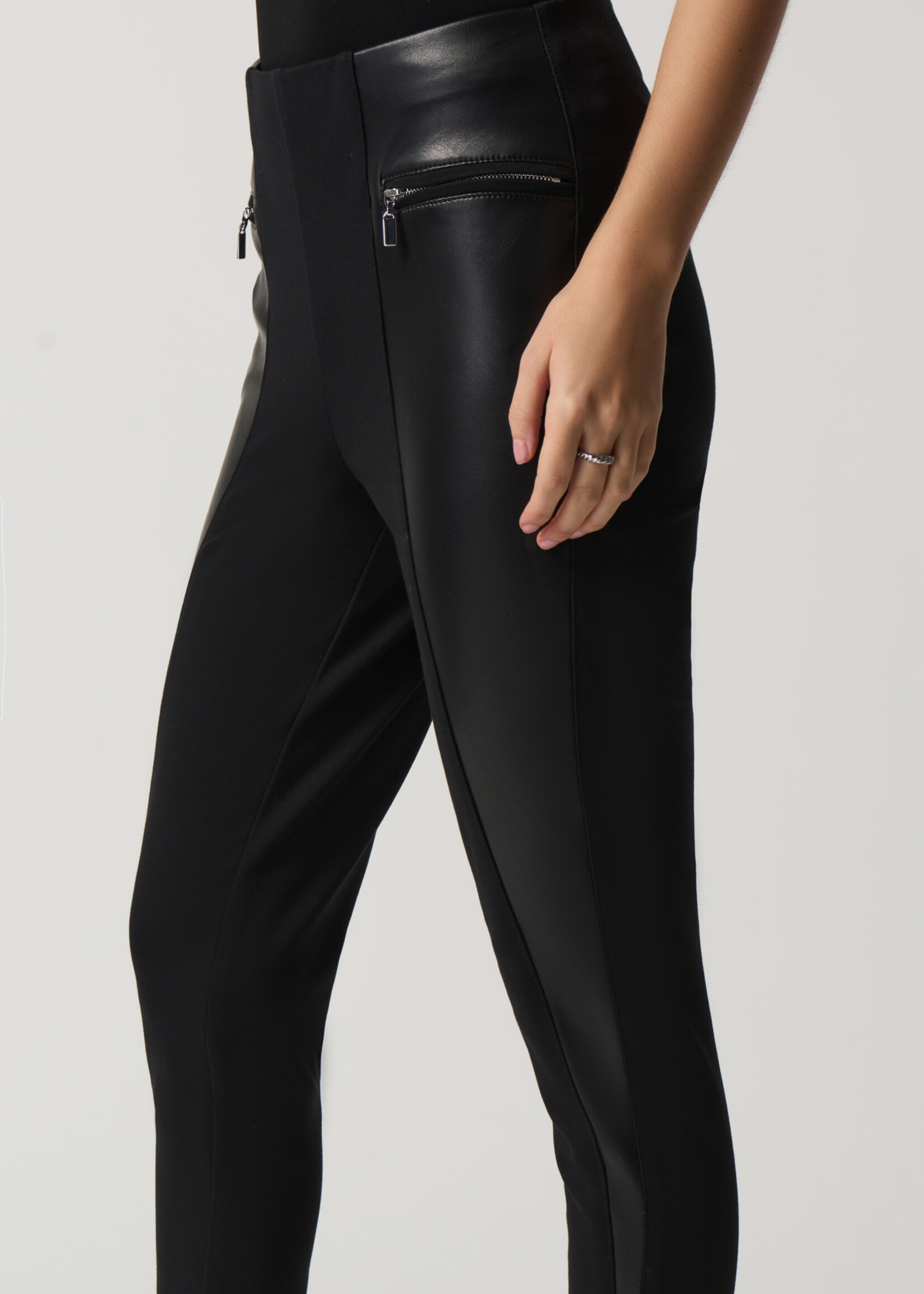 Joseph Ribkoff Faux-Leather Panel Leggings