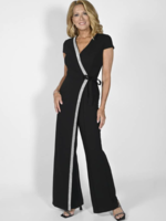 Frank Lyman Rhinestone Trim Jumpsuit