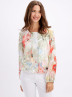 Frank Lyman Pleated Floral Print Blouse