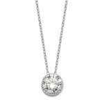 This Is Life Sterling Silver Diamonique Asscher Pendant On 18" Cable Chain