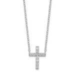 This Is Life Delicate Cross Necklace In Sterling Silver