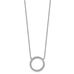 This Is Life Stationary CZ Circle Necklace In Stainless Steel