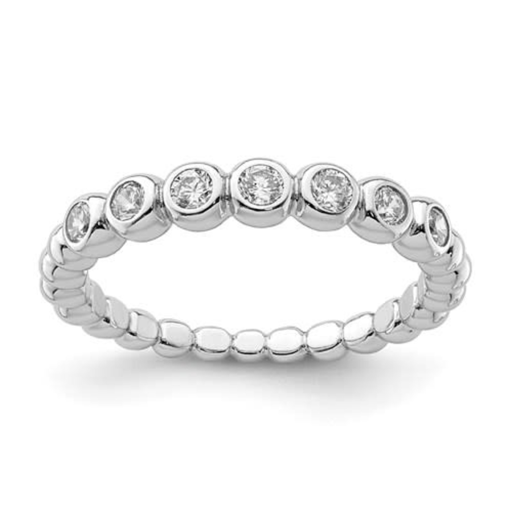 This Is Life The Eternity Cz Stackable Band - Sterling Silver