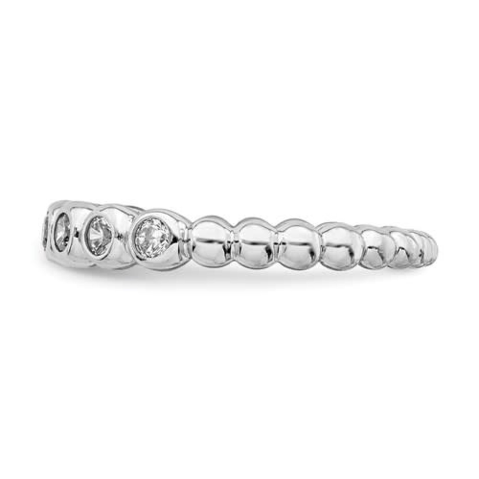 This Is Life The Eternity Cz Stackable Band - Sterling Silver