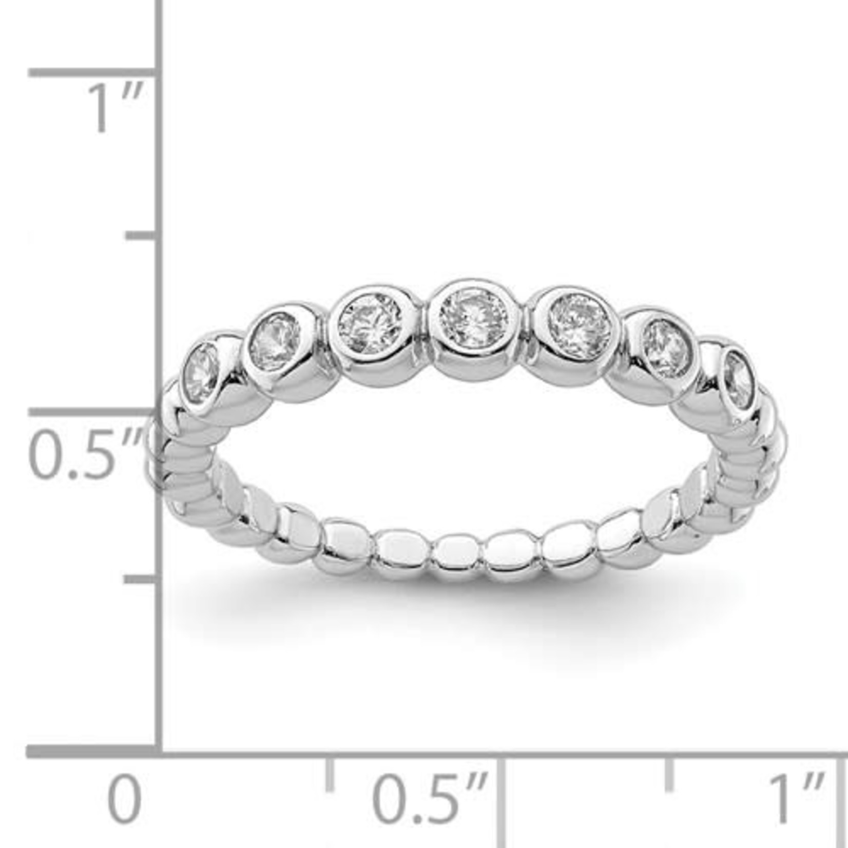 This Is Life The Eternity Cz Stackable Band - Sterling Silver