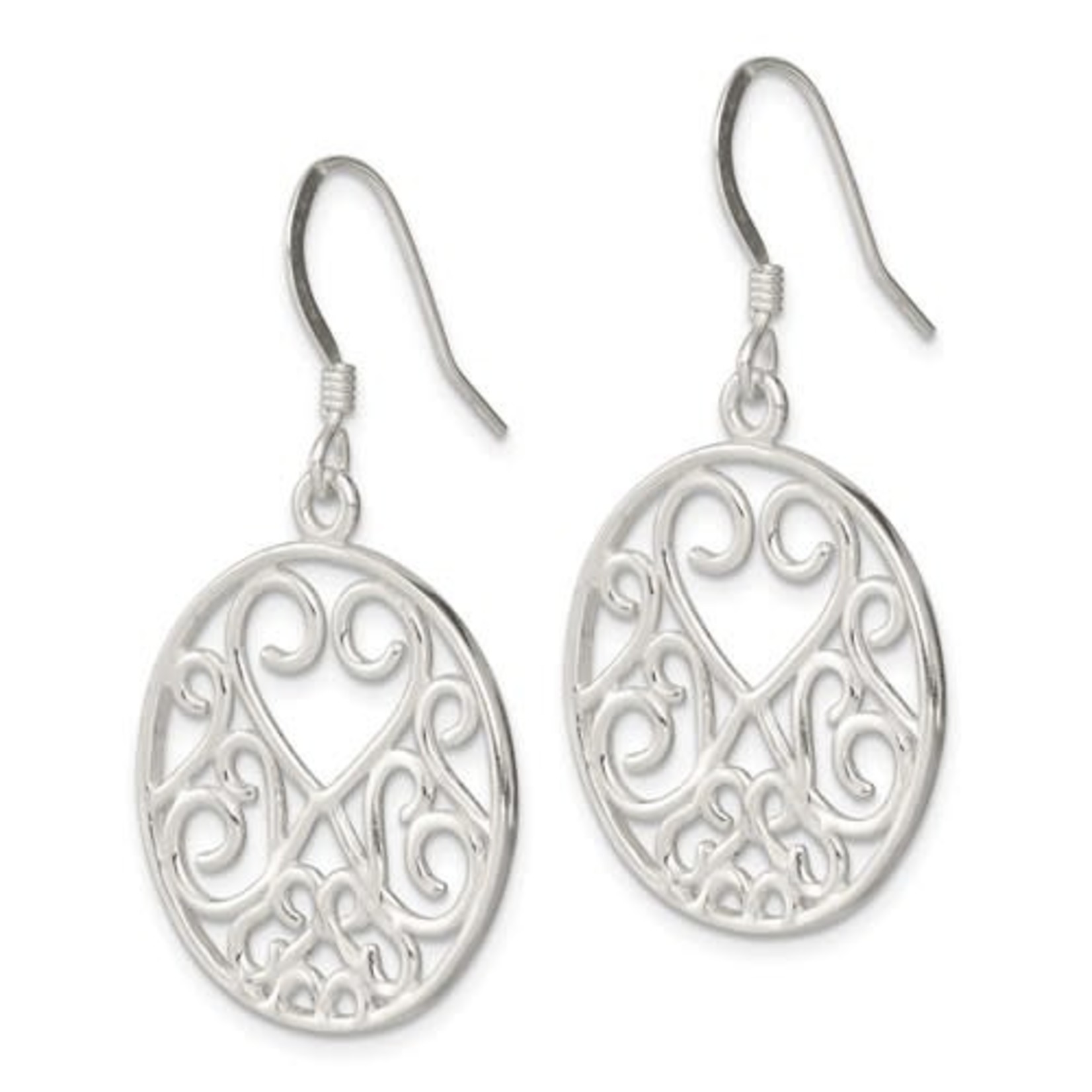 This Is Life Heart Filigree Sterling Silver Earrings