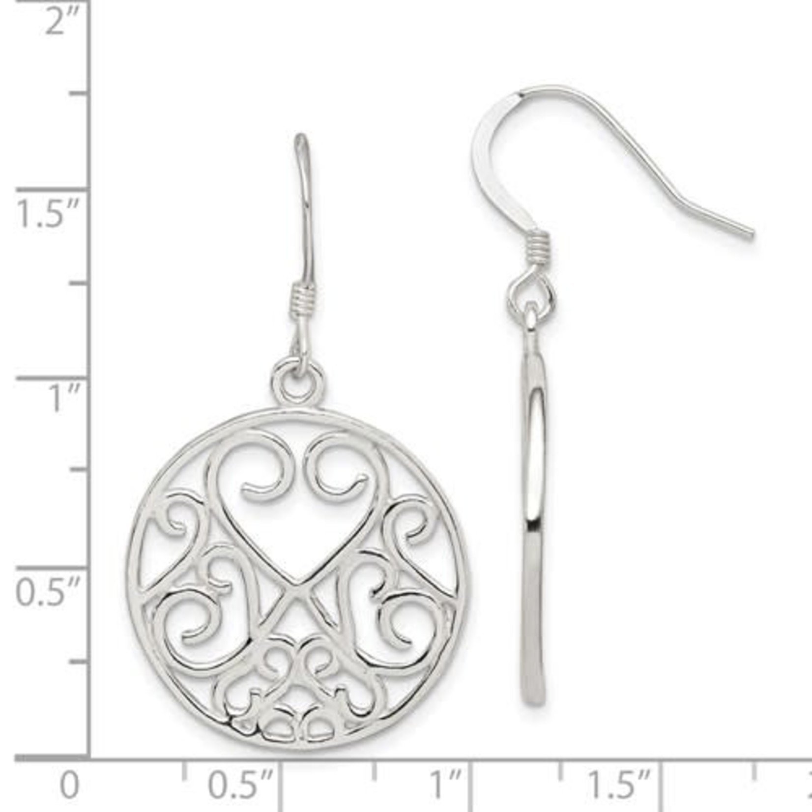 This Is Life Heart Filigree Sterling Silver Earrings