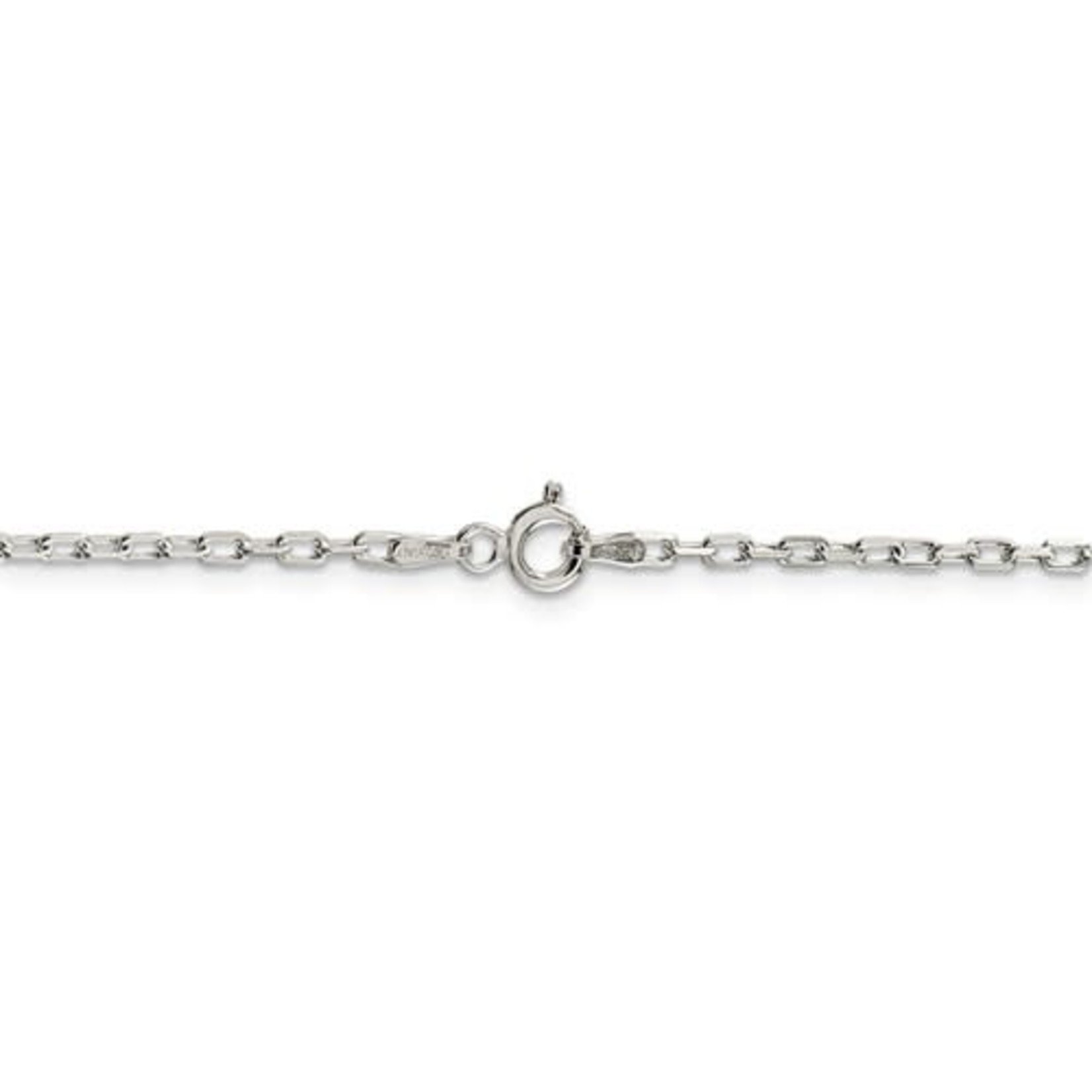 This Is Life Sterling Silver 2.2mm Fancy Diamond-Cut Open Link Cable 16 Inch Chain