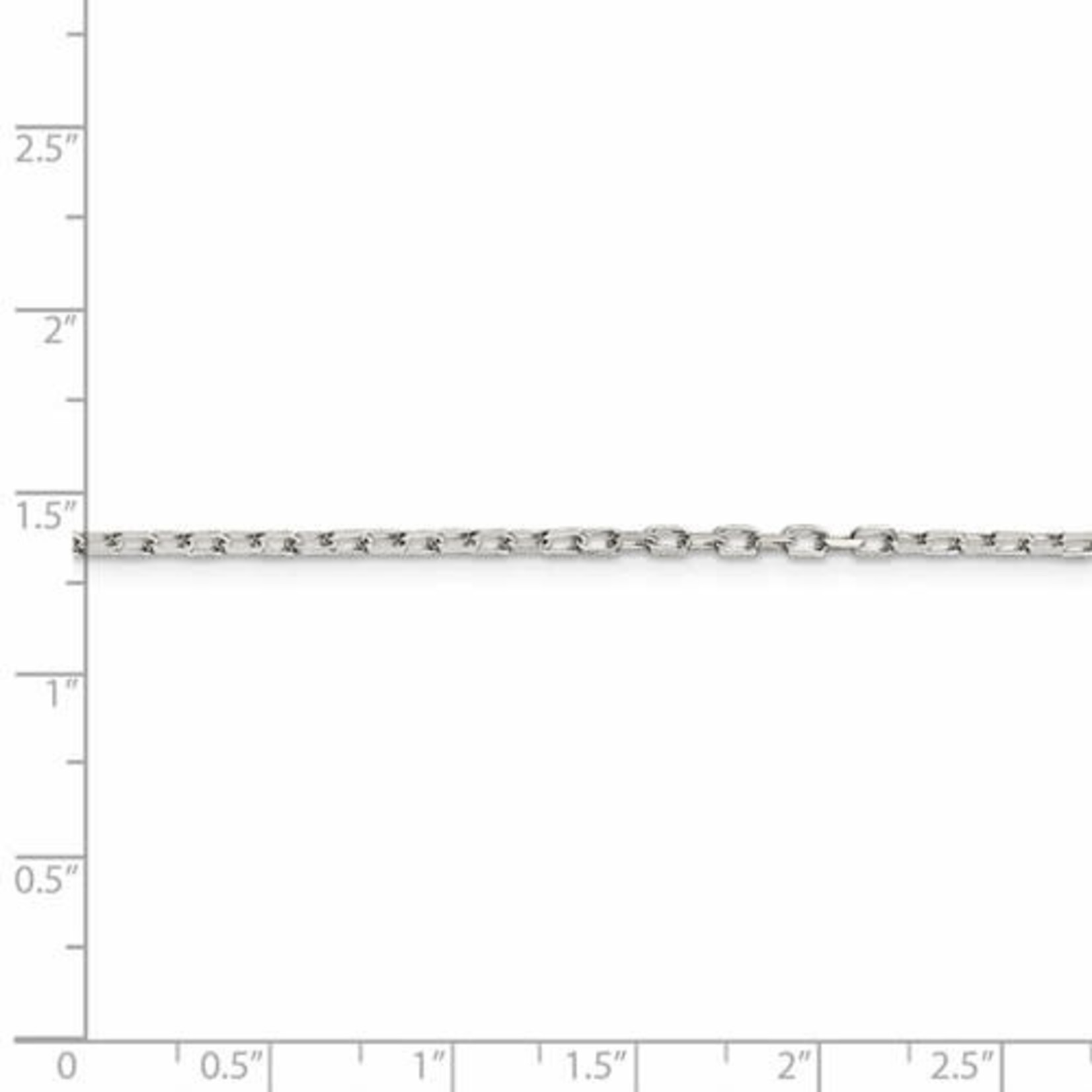 This Is Life Sterling Silver 2.2mm Fancy Diamond-Cut Open Link Cable 16 Inch Chain