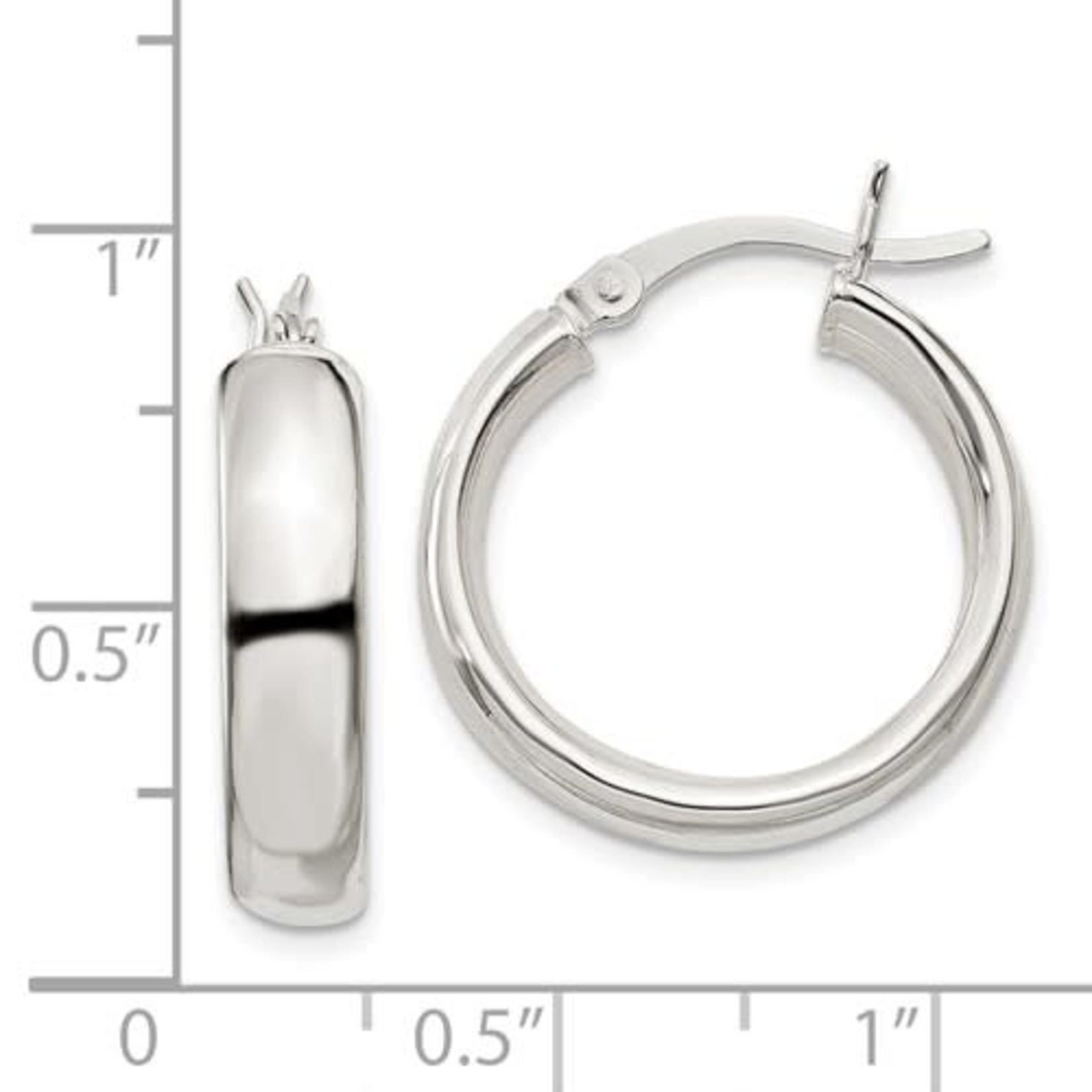 This Is Life Sterling Silver 4.75x20mm Hoop Earrings