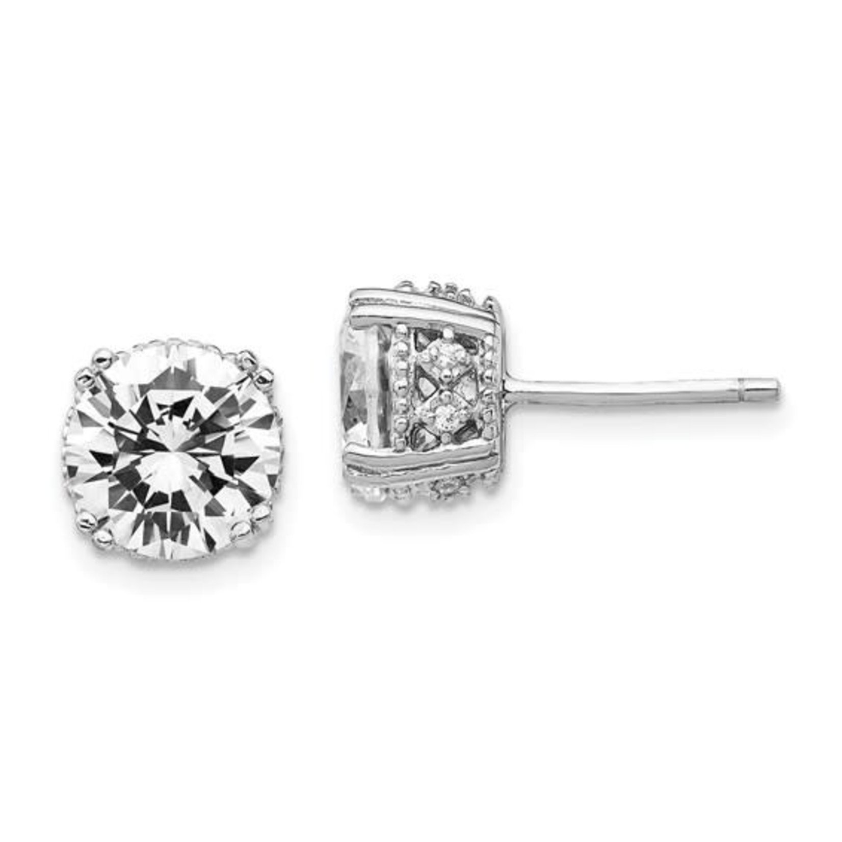 This Is Life Crown Jewels Sterling Silver Cz Earrings