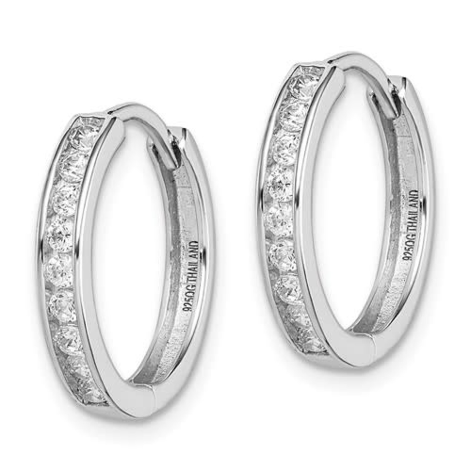 This Is Life Line Up The Cz's Sterling Silver Hoop Earrings