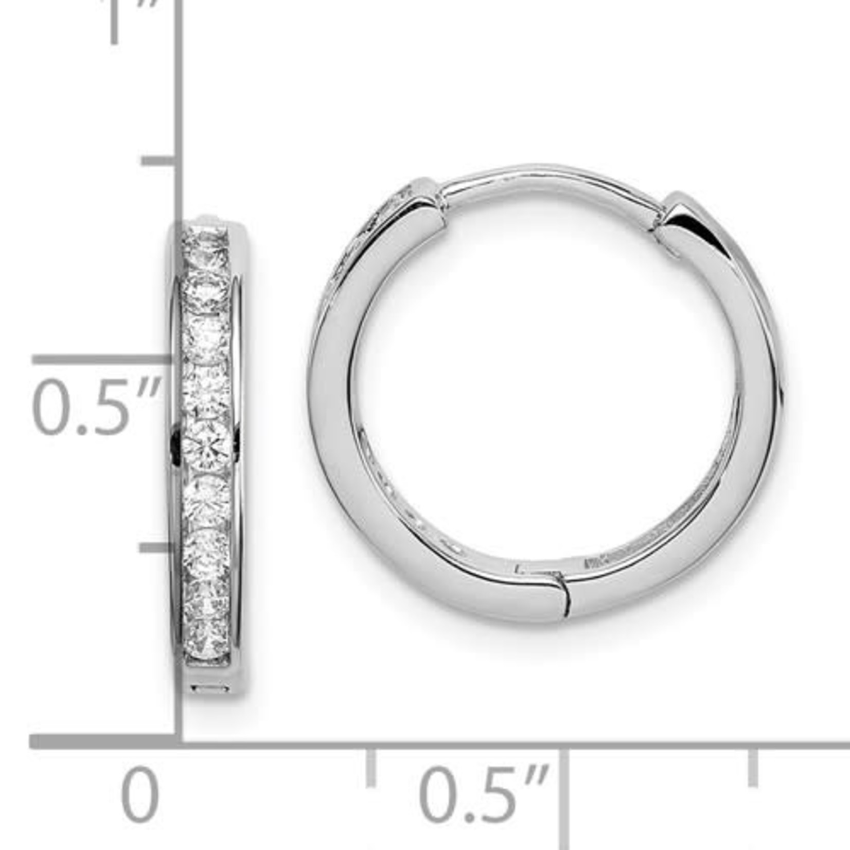 This Is Life Line Up The Cz's Sterling Silver Hoop Earrings