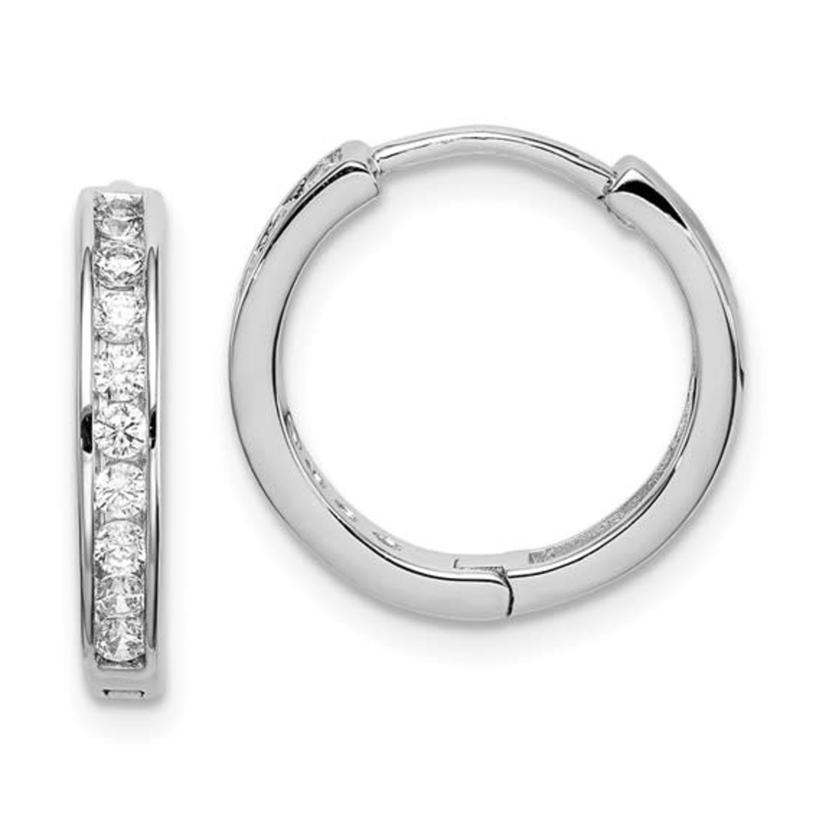 This Is Life Line Up The Cz's Sterling Silver Hoop Earrings