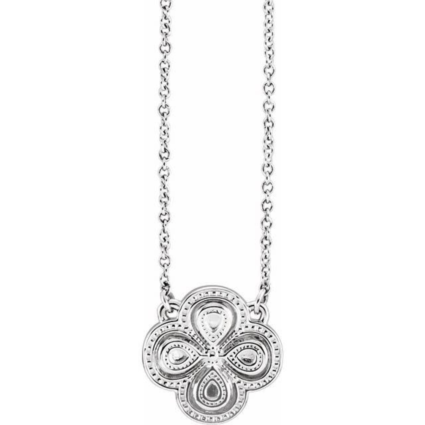 This Is Life Sterling Silver 18" Clover Necklace