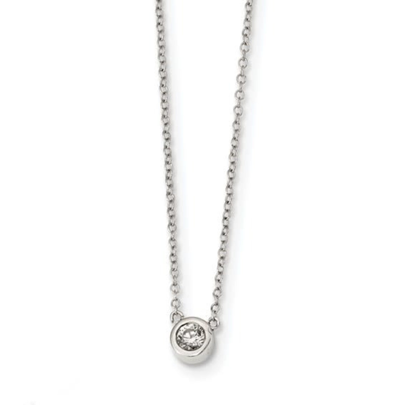 This Is Life Cz Stationary Sterling Silver Necklace