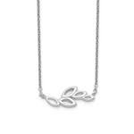 This Is Life Sterling Silver Polished Leaves Necklace