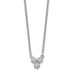 This Is Life Triple Bezel Sterling Silver Rhodium Plated Necklace