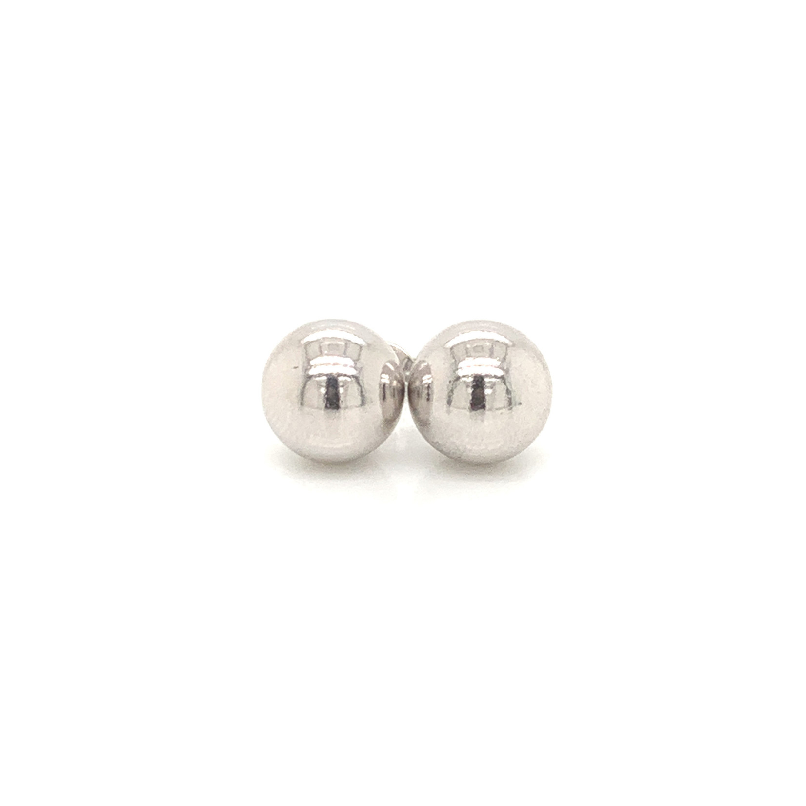 This Is Life Sterling Silver Rhodium Plated 10 mm Ball Earrings