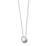 This Is Life Sterling Silver Rhodium-Plated 8mm Bezel CZ Necklace