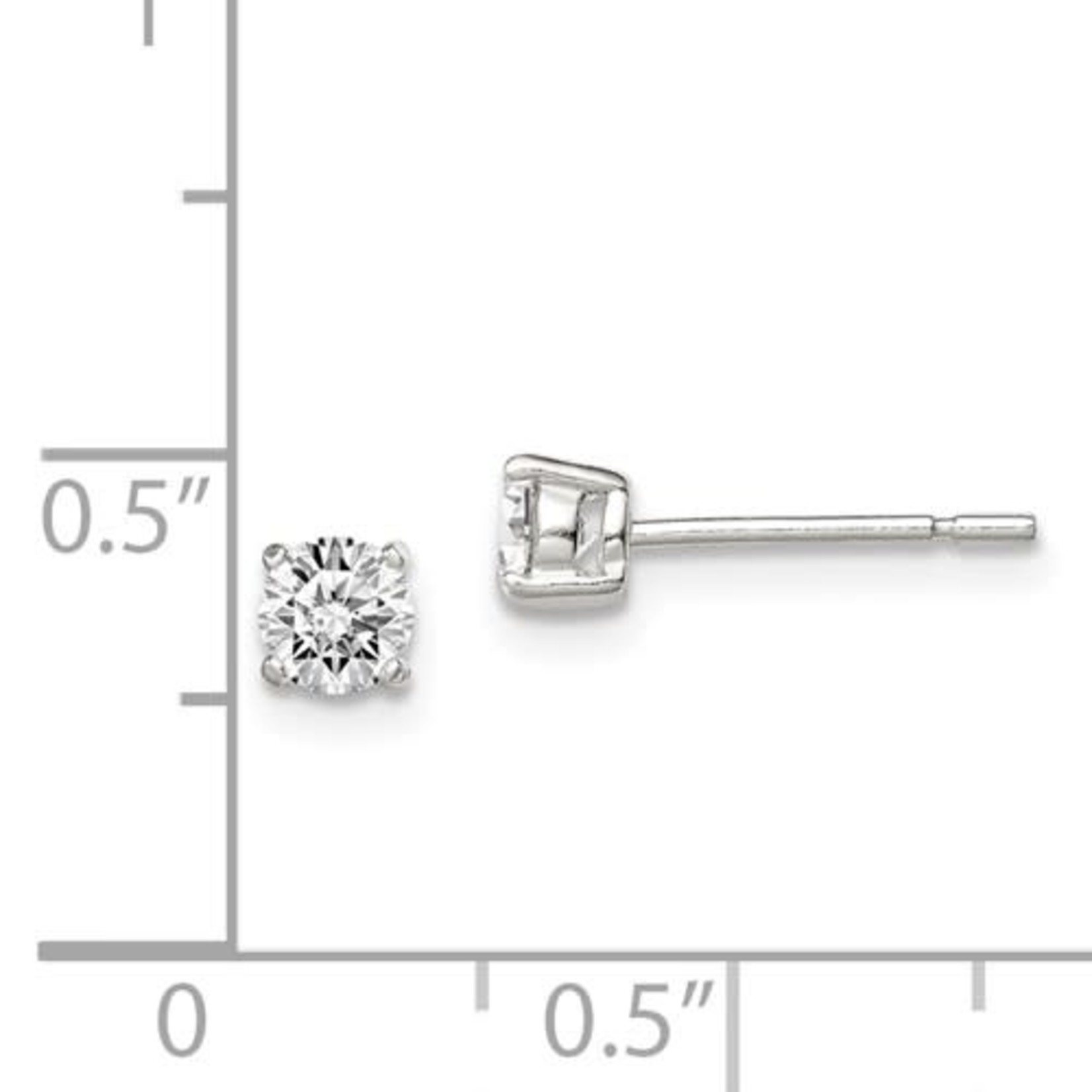 This Is Life Sterling Silver 4mm Round Basket Set CZ Stud Earrings