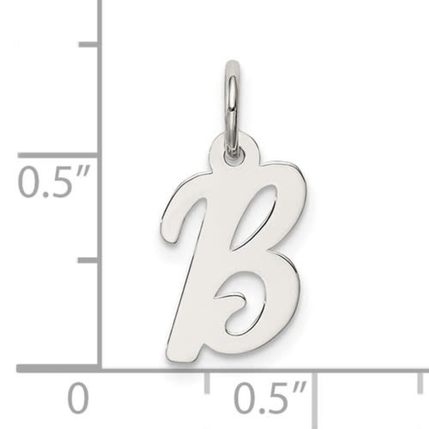 This Is Life Small Script Initial Charm - Sterling Silver