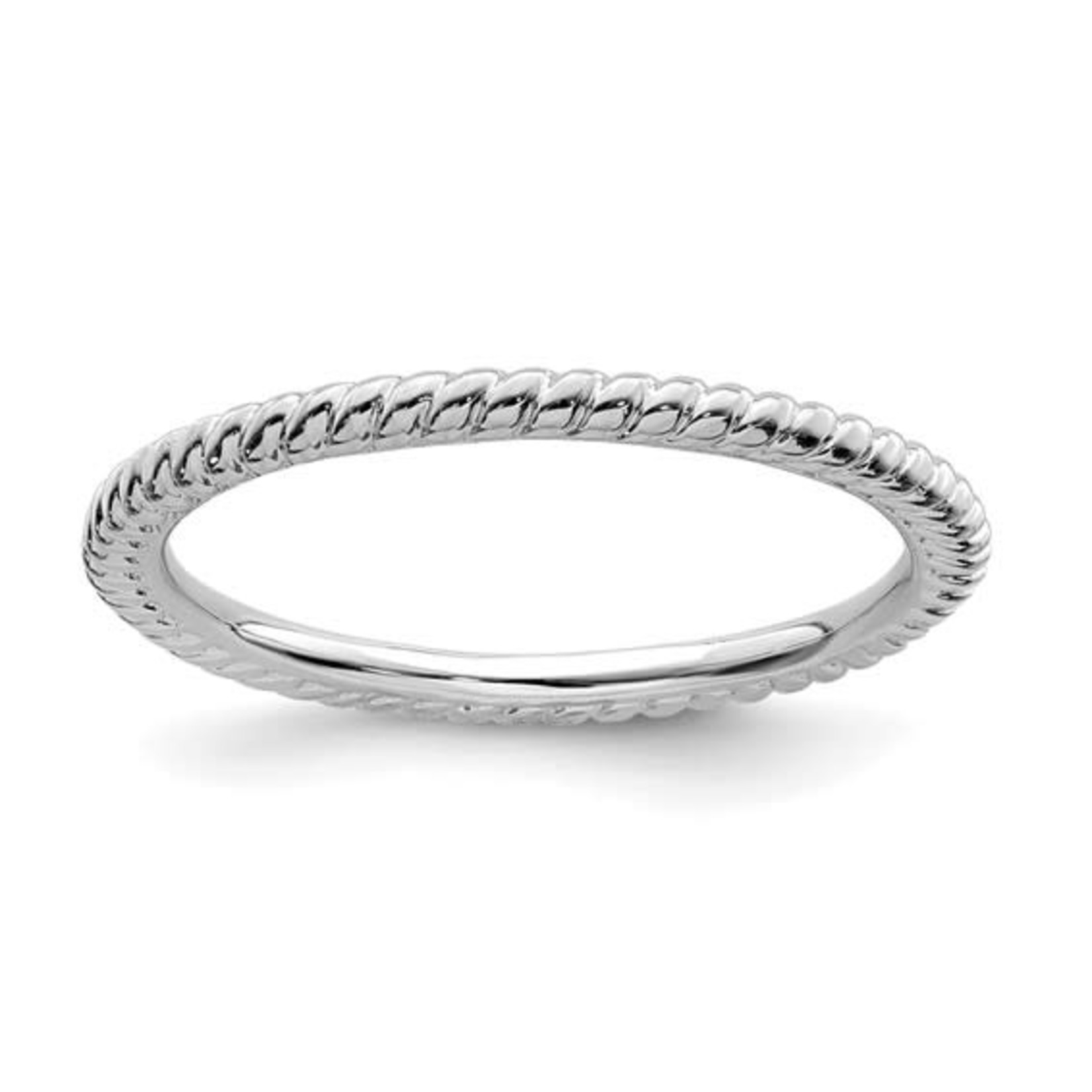 This Is Life Classic Narrow Twist Sterling Silver Stackable Ring