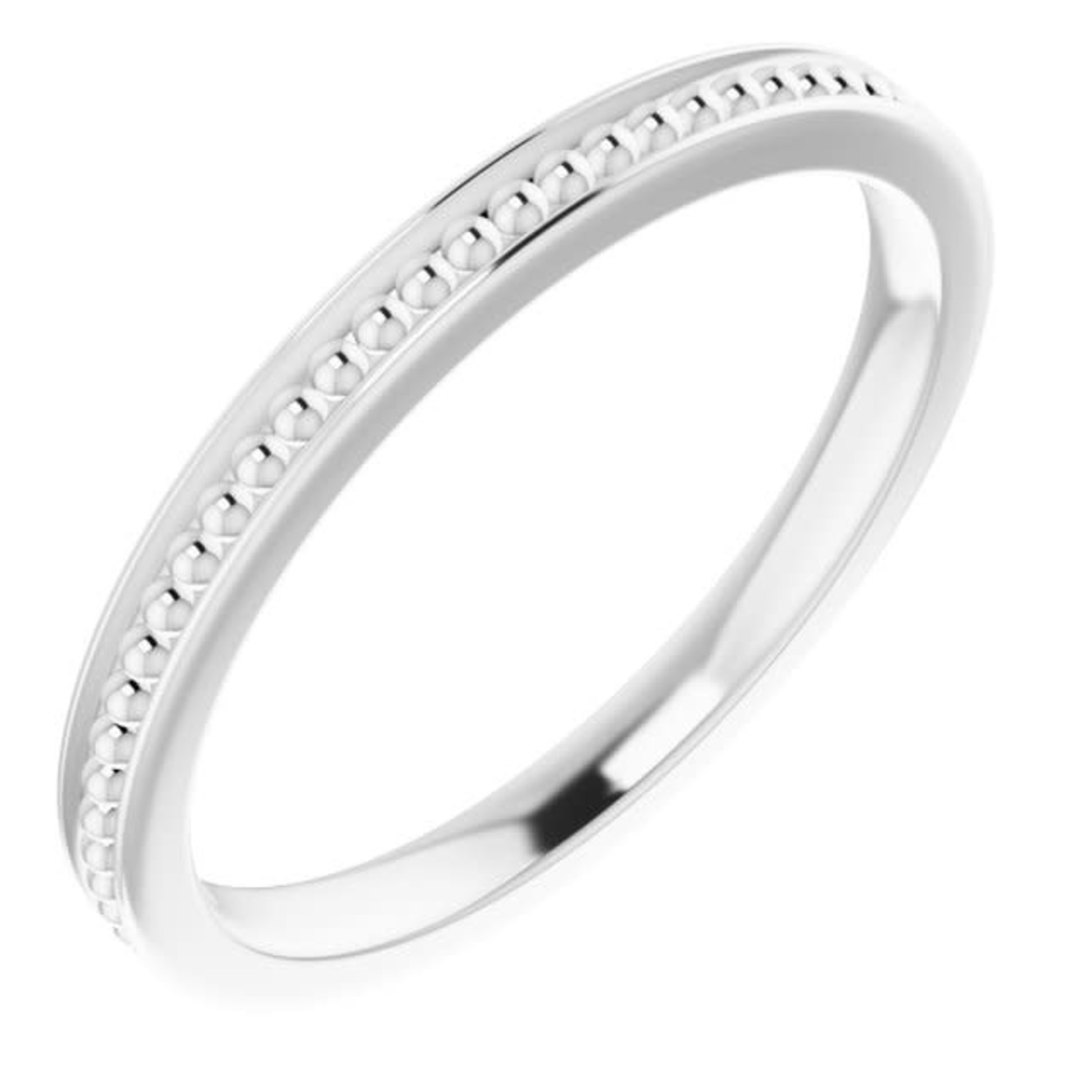 This Is Life Center Beaded Stackable  Sterling Silver Ring