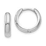 This Is Life Curved Huggie Hinged Hoop Earrings - 14kt White Gold