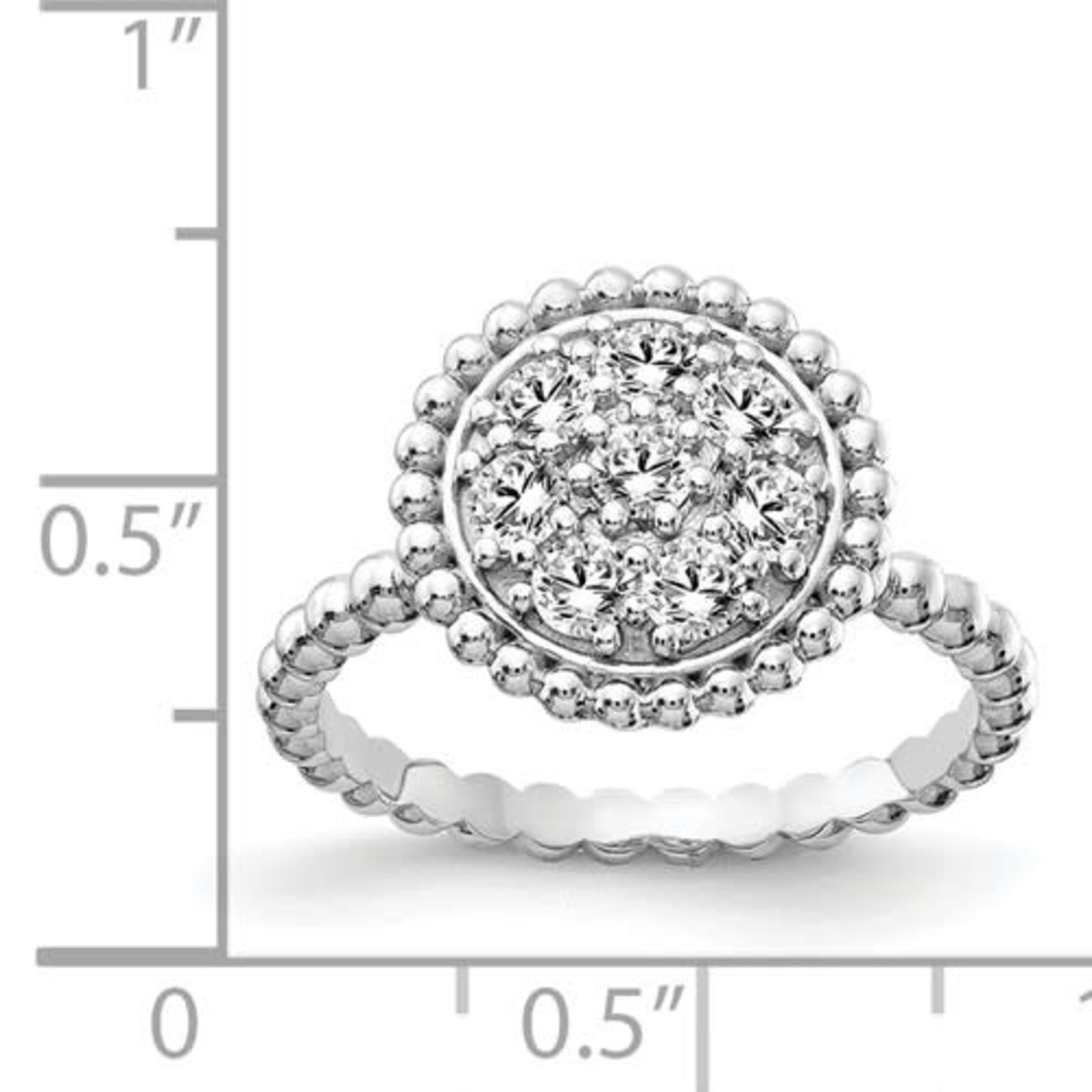 This Is Life Sterling Silver CZ Round Ring