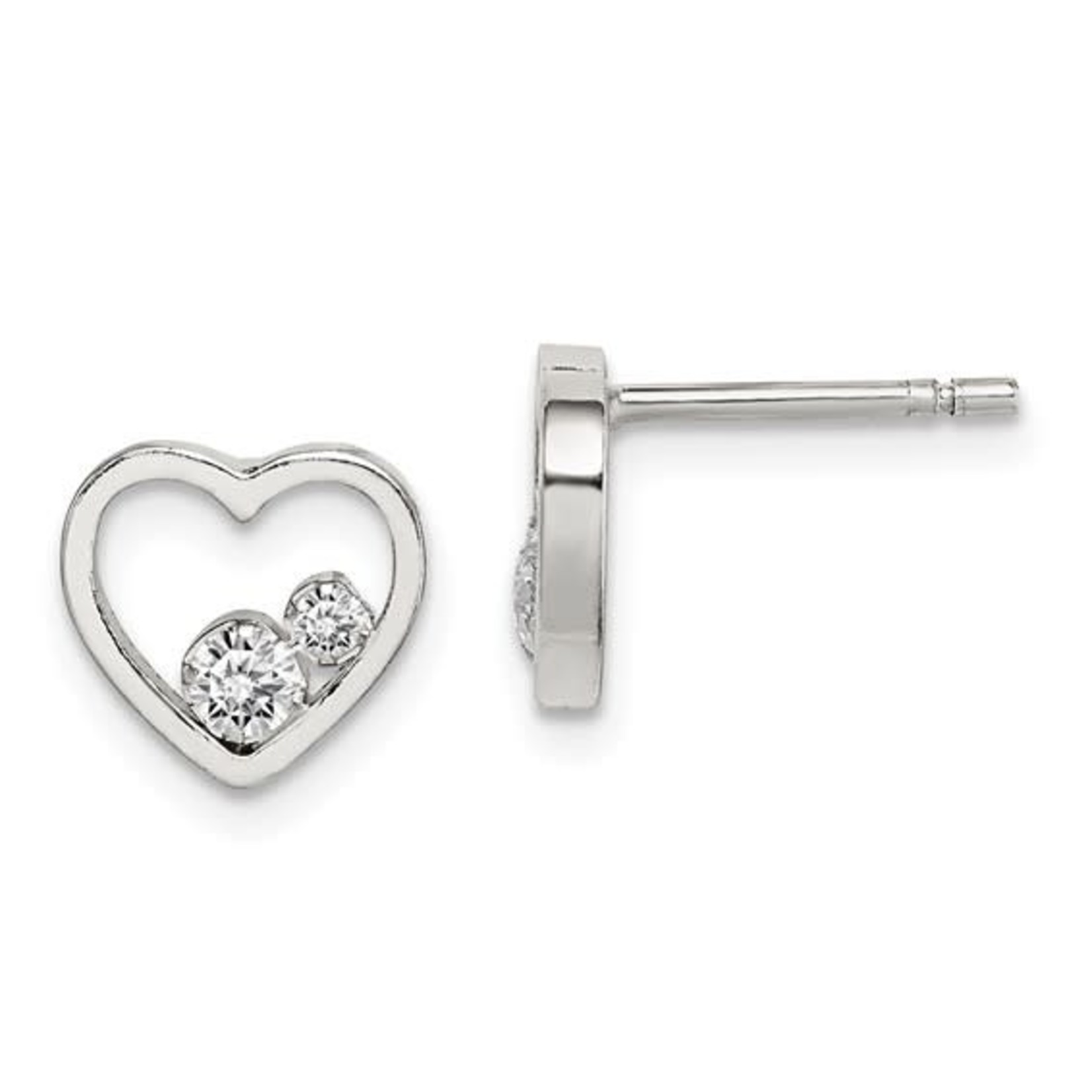 This Is Life Just The Two Of Us CZ Sterling Silver Earrings