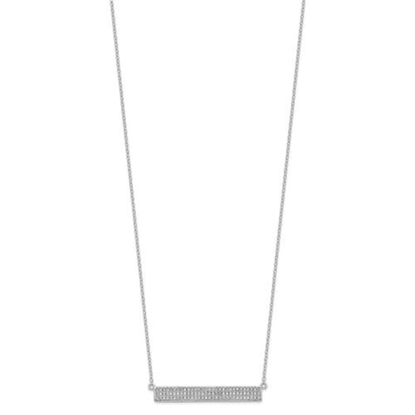 This Is Life Bar Necklace With CZs