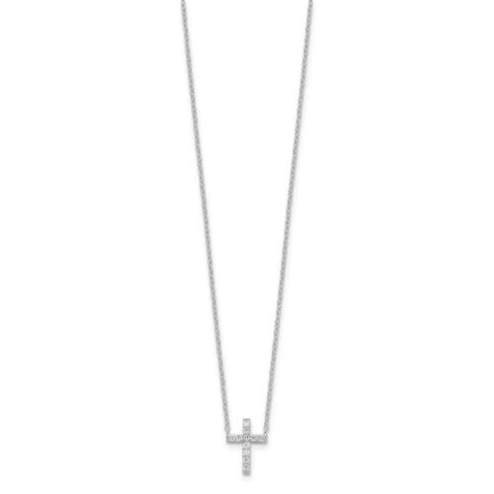 This Is Life Delicate Cross Necklace In Sterling Silver