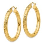 This Is Life Diamond Cut Round Hoops - 14kty, 4mm, 35mm