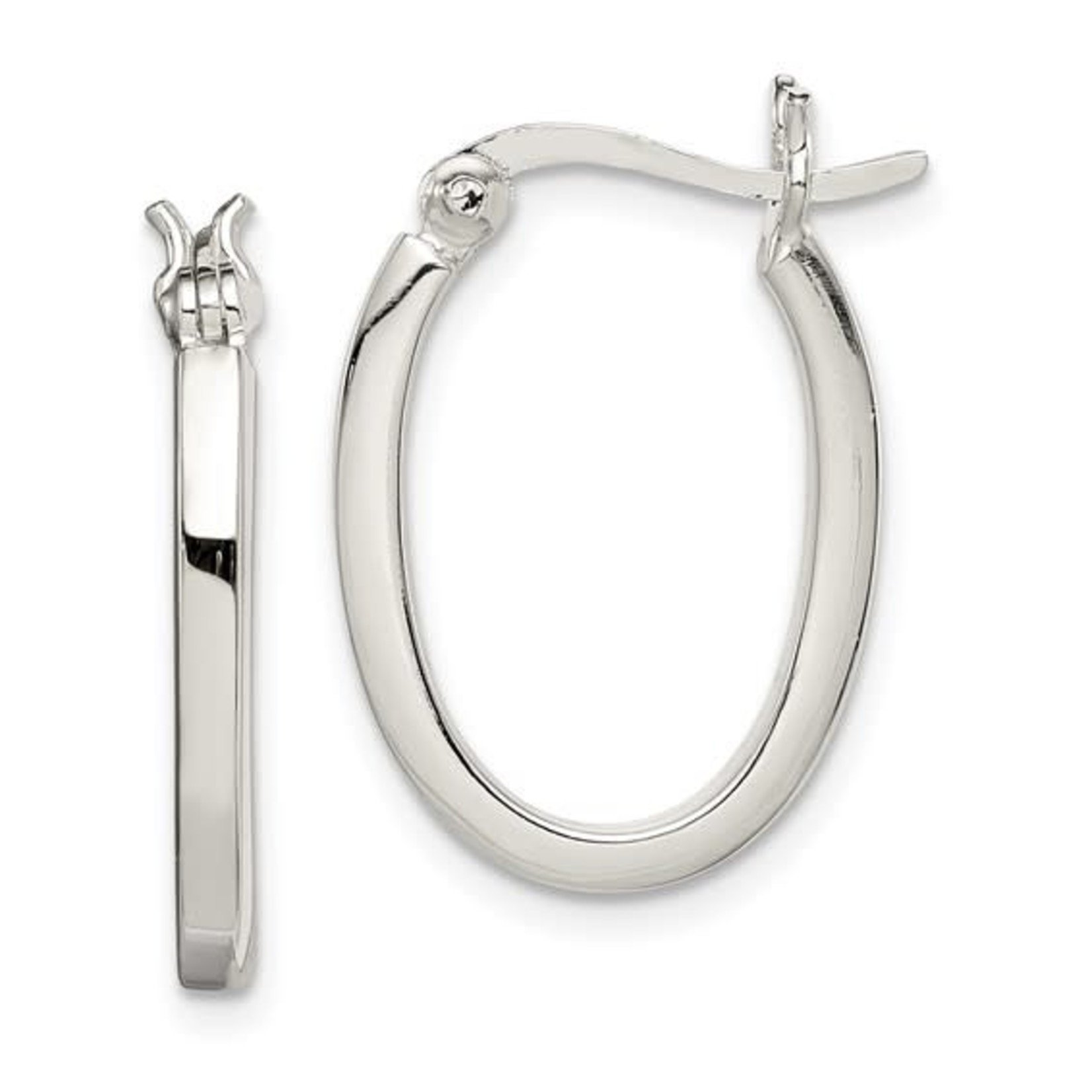 Oval Sterling Silver Hoop Earrings