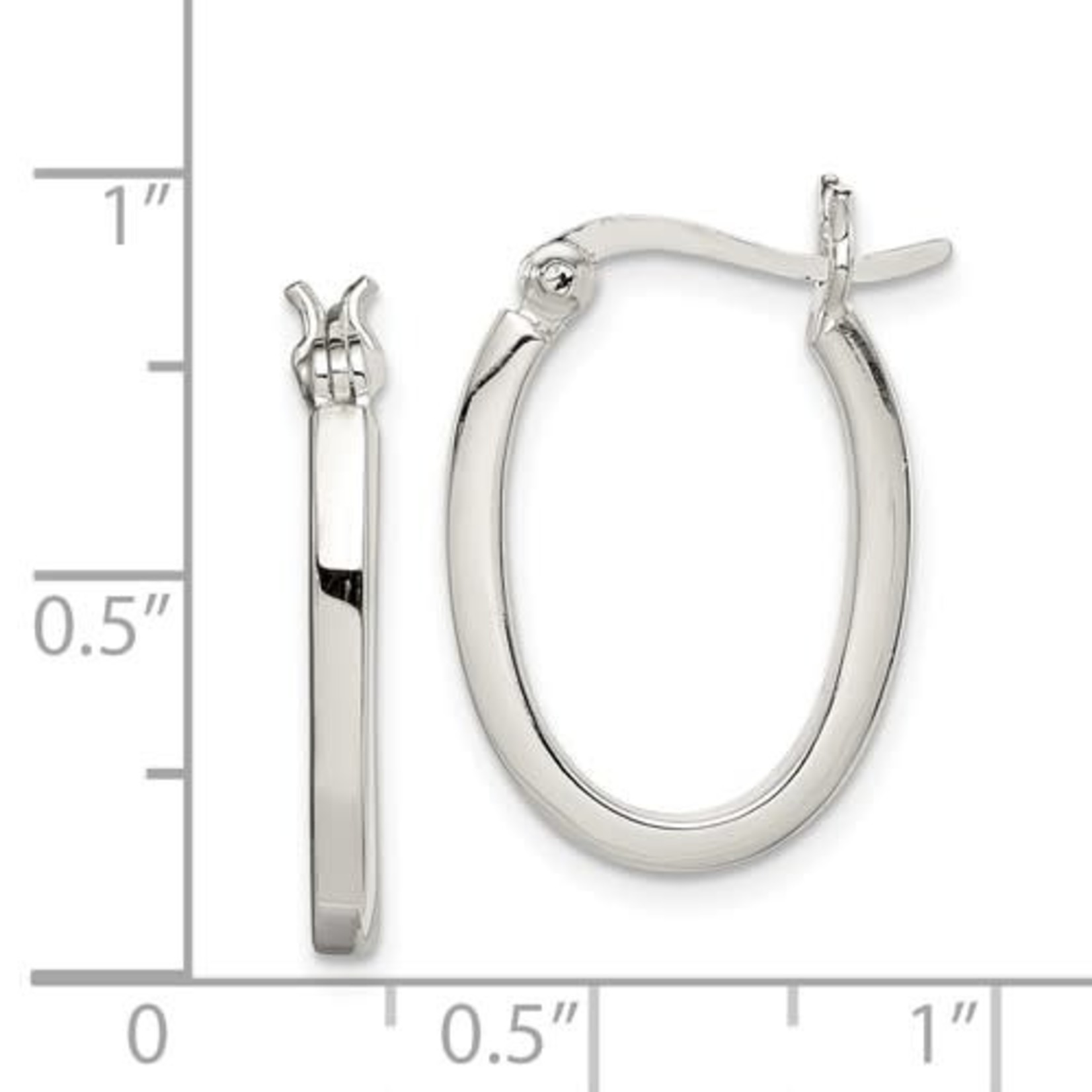 Oval Sterling Silver Hoop Earrings