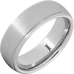 Serinium Wedding Bands Serinium® Domed Band with Grooved Edges and Satin Finish