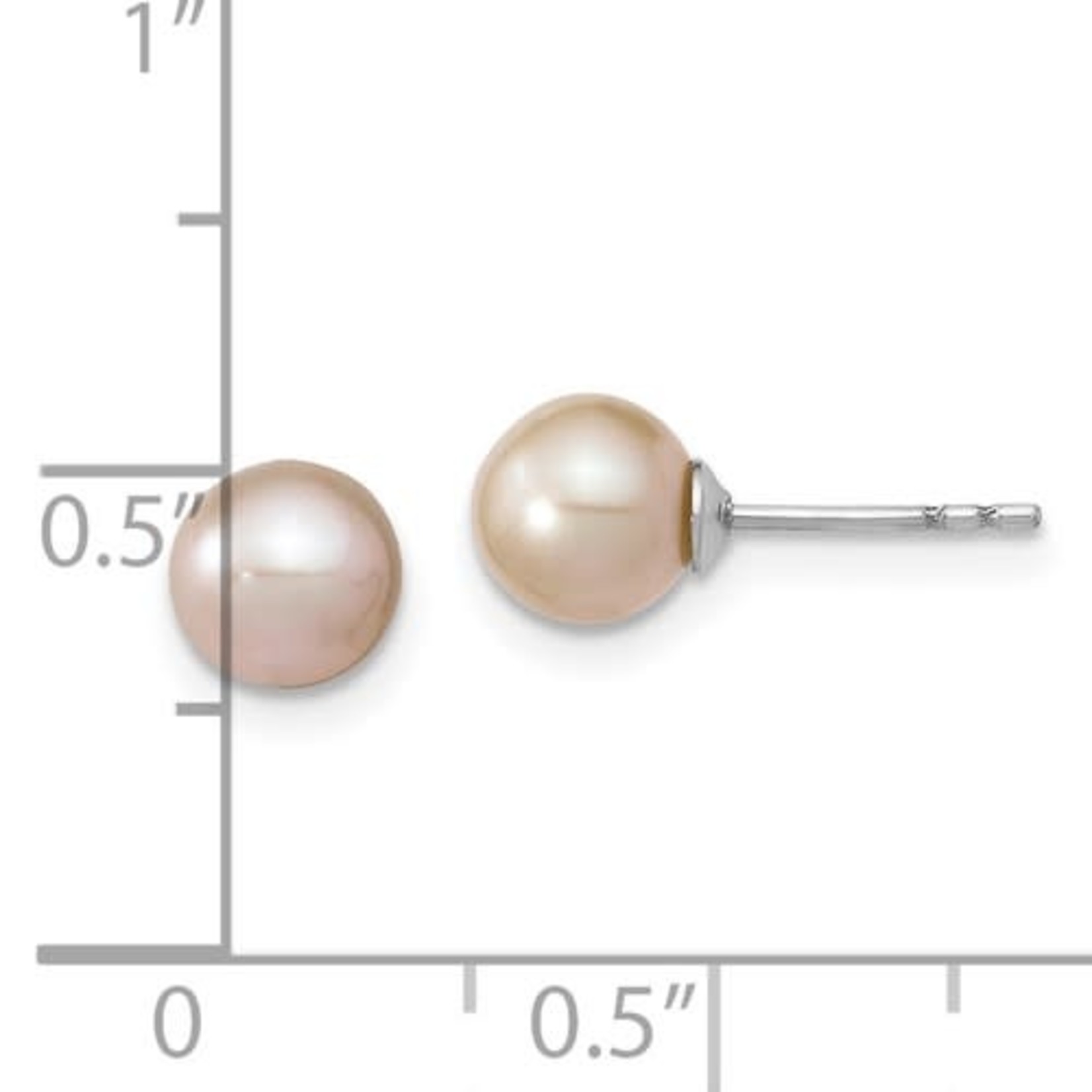 This Is Life White Round Freshwater Cultured Pearl Post Earrings - 6-7mm Sterling Silver