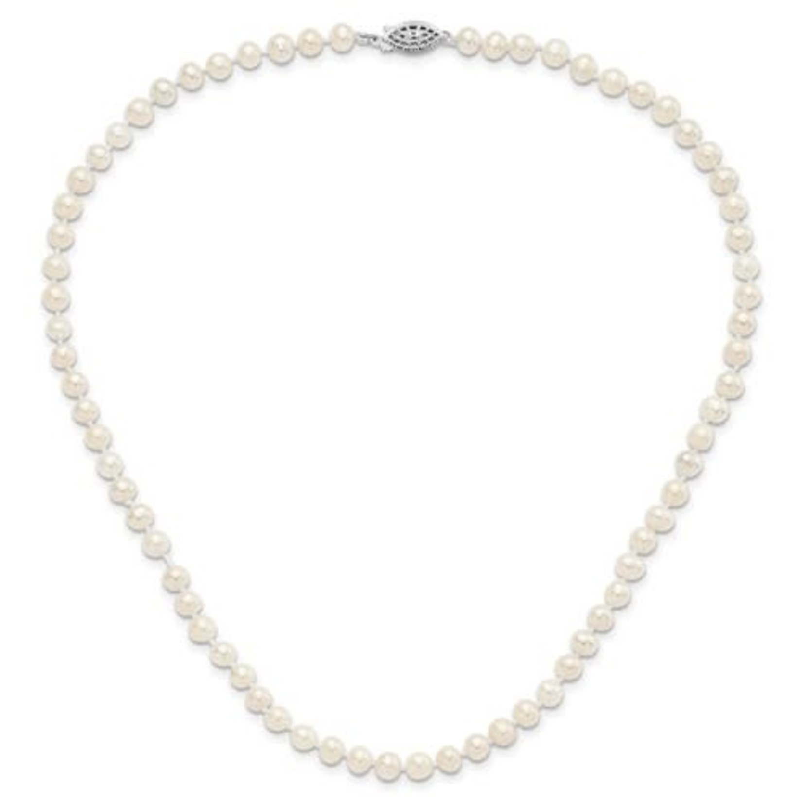 This Is Life White Freshwater Cultured Pearl Necklace - 18" - 5-6mm