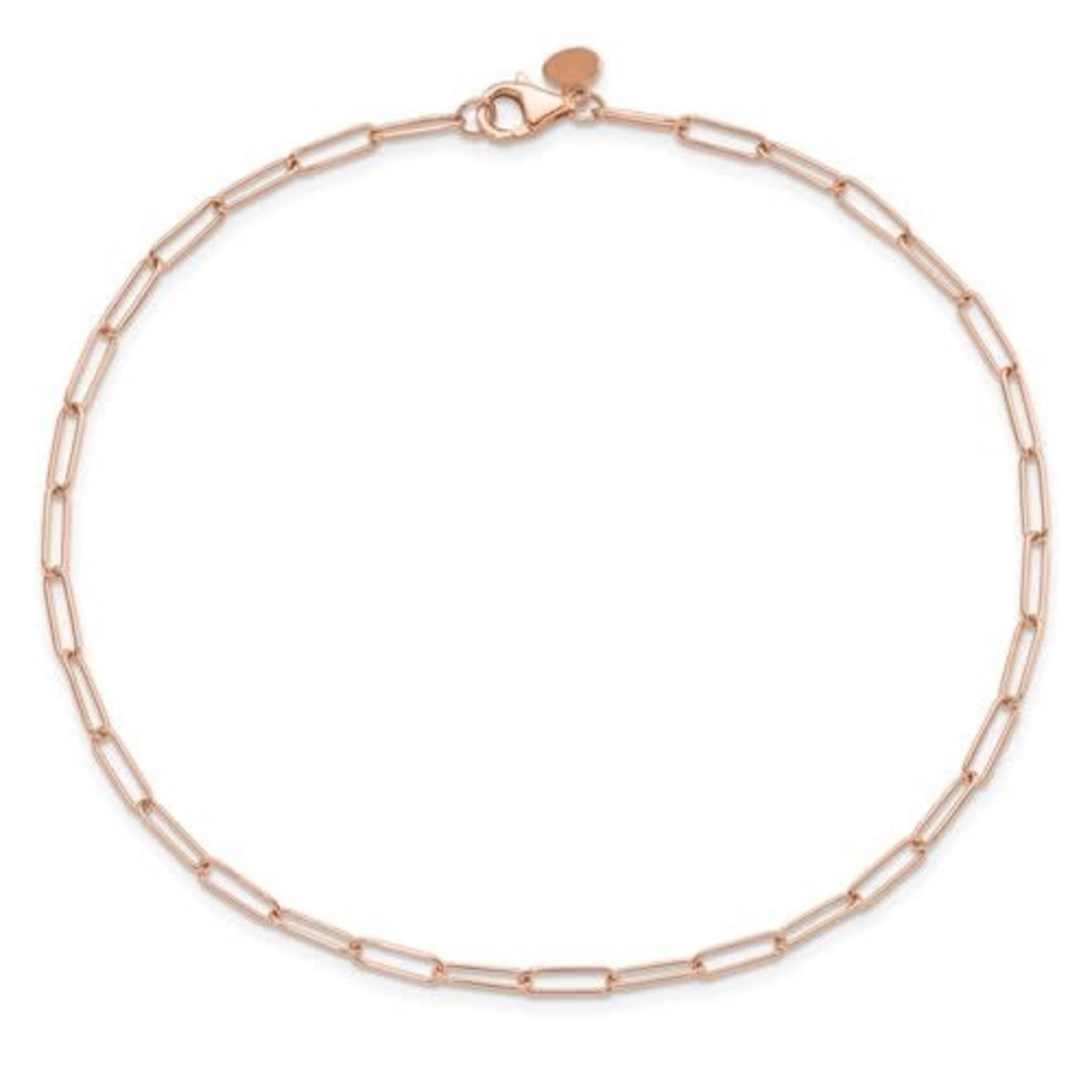 This Is Life Paper Clip Link  Anklet - 14K Rose Gold